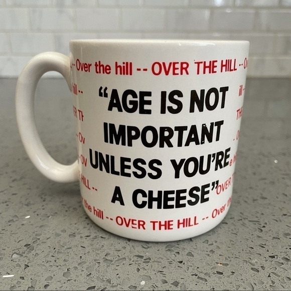 Vintage 1980's "Age Is Not Important...Cheese" Mug - Picture 1 of 8